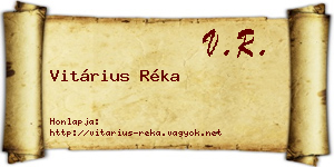 Vitárius Réka névjegykártya